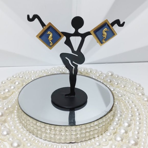 Jean Painleve Jewelry - 1930's Vintage JEAN PAINLEVE French Bakelite Seahorse Earrings